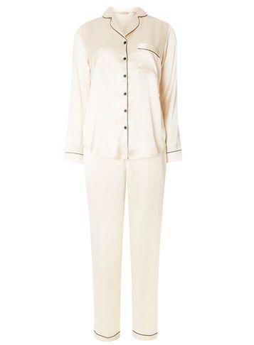 Dorothy Perkins Cream Satin Revere Pyjama Set