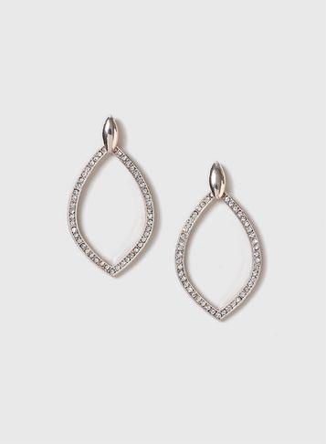 Dorothy Perkins Rose Gold Look Rhinestone Teardrop Earrings