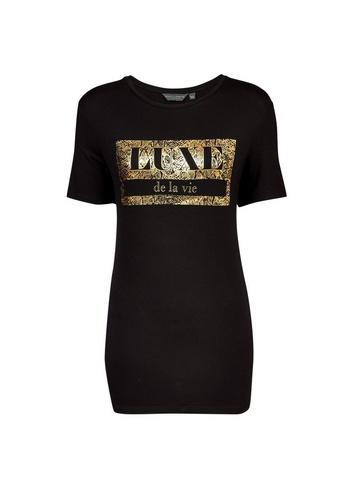 Dorothy Perkins *tall Black 'luxe' Slogan T-shirt