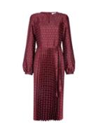 Dorothy Perkins *tall Berry Jacquard Pleated Dress