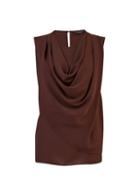 Dorothy Perkins *chocolate Sleeveless Cowl Top