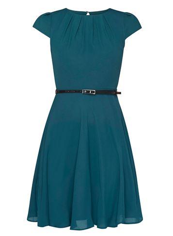 Dorothy Perkins *billie & Blossom Petite Green Belted Skater Dress