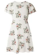 Dorothy Perkins Grey Floral Print Fit And Flare Dress