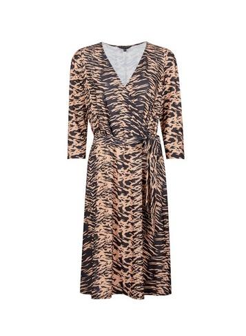 Dorothy Perkins *tall Brown Tiger Print Wrap Dress