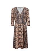 Dorothy Perkins *tall Brown Tiger Print Wrap Dress