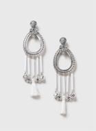 Dorothy Perkins White And Crystal Drop Earrings