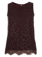 Dorothy Perkins Eyelash Lace Sequin Shell