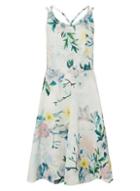 Dorothy Perkins *tall Mint Floral Fit And Flare Scuba Dress