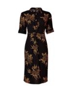 Dorothy Perkins *black And Yellow Floral Print Knot Front Dress