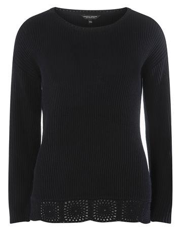 Dorothy Perkins Navy Crochet Hem Jumper