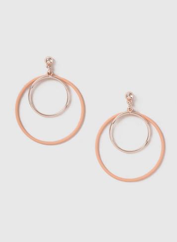 Dorothy Perkins Rose Gold Look Double Hoop Earrings