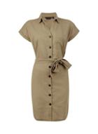 Dorothy Perkins Khaki Linen Blend Shirt Dress