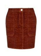 Dorothy Perkins Petite Tan Cord Mini Skirt