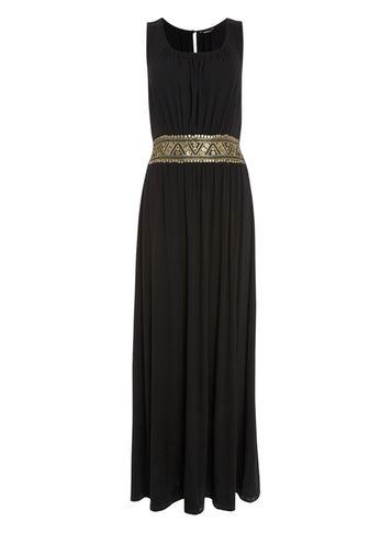 Dorothy Perkins *roman Originals Black Beaded Maxi Dress