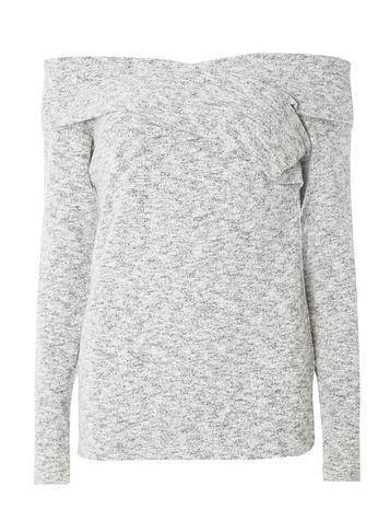 Dorothy Perkins *tall Grey Cross Front Bardot Top
