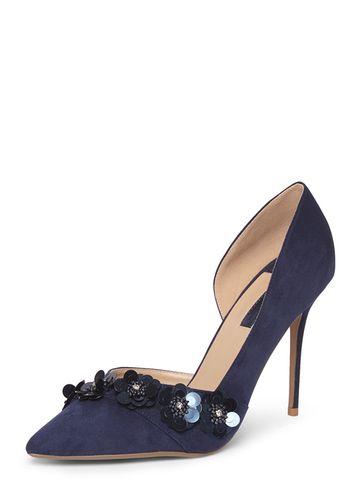Dorothy Perkins Navy Ginna Flower Court Shoes