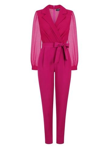 *paper Dolls Magenta Collar Jumpsuit