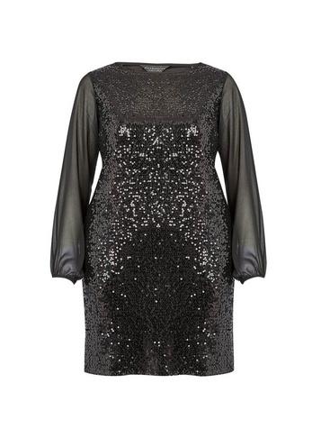 *billie & Blossom Curve Black Sequin Shift Dress