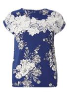 Dorothy Perkins Blue Lace Yoke T-shirt