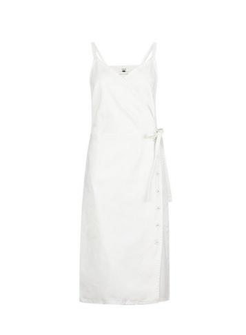 Dorothy Perkins White Wrap Front Button Down Dress