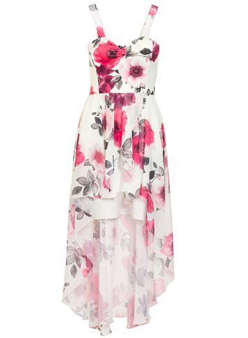 Dorothy Perkins *quiz Floral Print Dip Hem Midi Dress