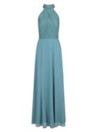 *little Mistress Sage Lace Halter Neck Maxi Dress