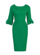 Dorothy Perkins *jolie Moi Green Bell Sleeve Bodycon Dress