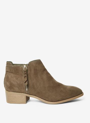 Dorothy Perkins Khaki 'major' Ankle Boots
