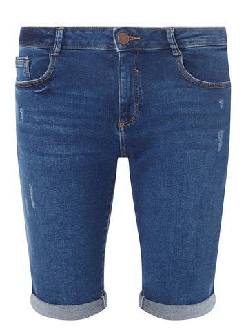 Dorothy Perkins Washed Indigo Knee Length Denim Shorts
