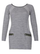 Dorothy Perkins *izabel London Navy Long Sleeve Dress