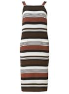 Dorothy Perkins Khaki Stripe Pinny Midi Dress