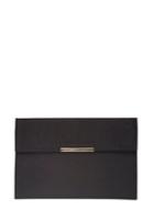 Dorothy Perkins Black Faux Suede Tab Clutch Bag