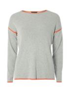 Dorothy Perkins Grey And Red Tipped Sweat Jumper