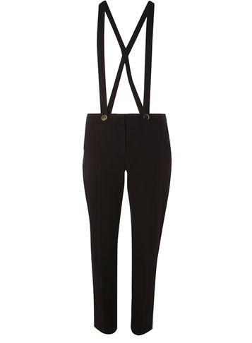 Dorothy Perkins *tall Black Brace Straight Leg Pants