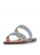 Dorothy Perkins *head Over Heels By Dune Blue 'luminosa' Flat Sandals