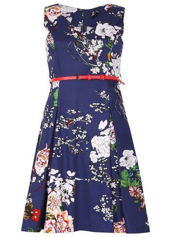 Dorothy Perkins *izabel London Blue Sleeveless Dress