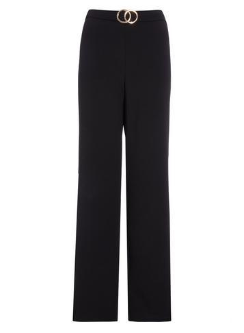 Dorothy Perkins *quiz Black Crepe Buckle Trousers