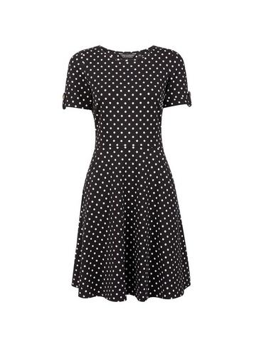 Dorothy Perkins Black Spot Print Fit And Flare Dress