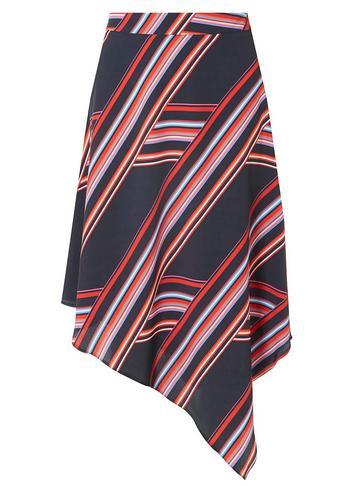 Dorothy Perkins Multi Striped Asymmetric Midi Skirt
