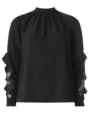 Dorothy Perkins Black Lace Sleeve Blouse