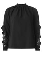 Dorothy Perkins Black Lace Sleeve Blouse