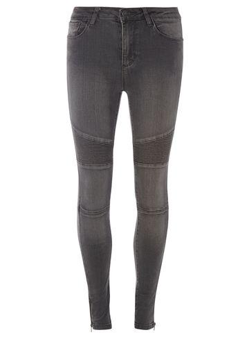 Dorothy Perkins Grey Biker Skinny Jeans