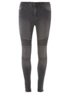 Dorothy Perkins Grey Biker Skinny Jeans