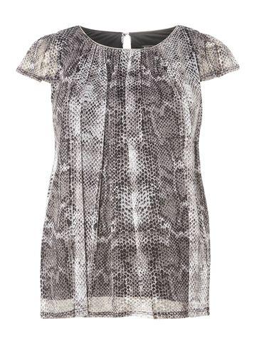 Dorothy Perkins *billie & Blossom Silver Snake Printed Shell Top