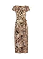 Dorothy Perkins Multi Coloured Leopard Print Ruched Sleeve Midi Dress