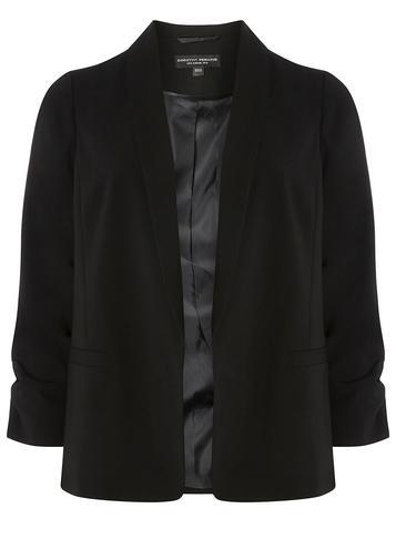 Dorothy Perkins Black Ruched Sleeve Blazer
