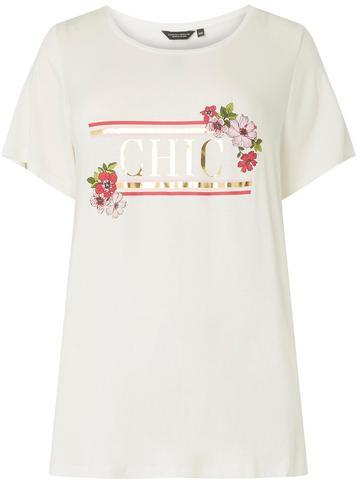 Dorothy Perkins Dp Curve Ivory Chic Motif T-shirt