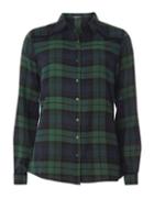 Dorothy Perkins *tall Green Yoke Detail Check Shirt