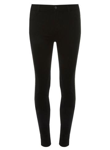 Dorothy Perkins Black Glitter Stripe Frankie Denim Super Skinny Fit Jeans