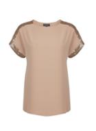 Dorothy Perkins *tall Cream Sequin Trim Tee
